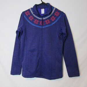 Helly Hansen Jacket Full Zip Graphic Fleece Coat Winter Purple Women's Medium